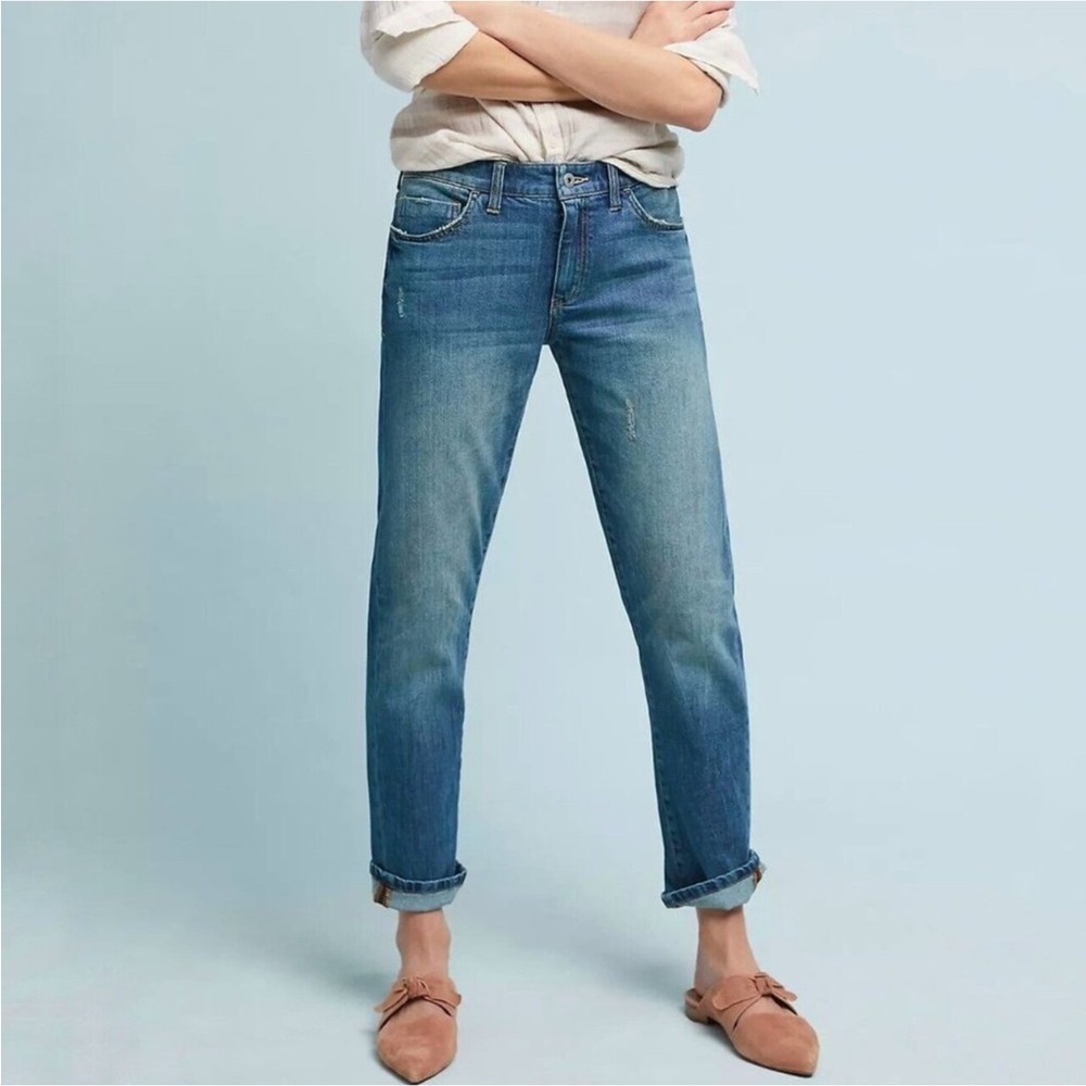 Anthropologie Pilcro Slim Boyfriend Distressed Jeans